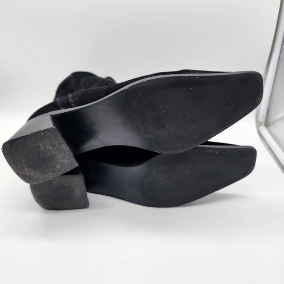 Zara Square Toe Suede Ankle Black Booties Size Women's 42 - Picture 12 of 14